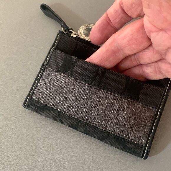 COACH Black Card Case Keychain - Picture 3 of 7
